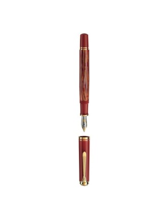 Pelikan - Souverän 600 Tortoiseshell-Red Fountain Pen - Online Sale - Lazzaroni Penne