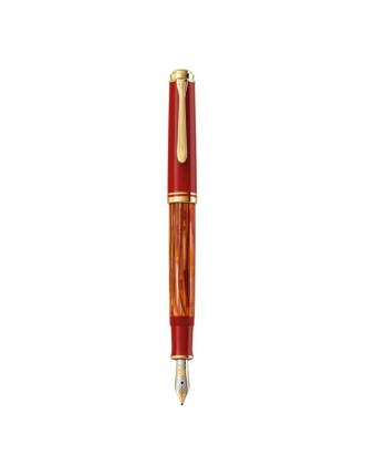 Pelikan - Souverän 600 Tortoiseshell-Red Fountain Pen - Online Sale - Lazzaroni Penne