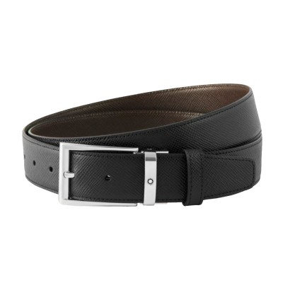 Montblanc » Cintura Reversibile in Pelle Bovine Leather nera/marrone 35 mm