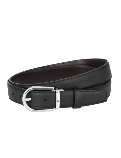 Ceinture réversible Montblanc noire/marron 30 mm avec boucle en fer à cheval » Vente en ligne » Lazzaroni Penne