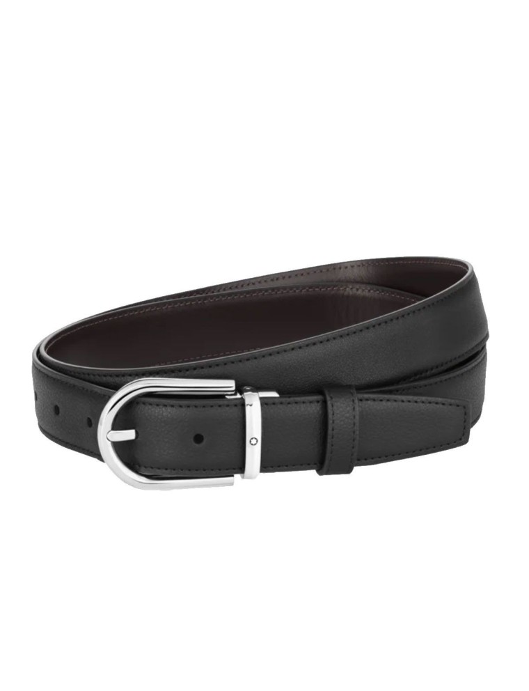 Montblanc Cinturón Reversible negro/marrón 30 mm con hebilla de Herradura » Venta Online » Lazzaroni Penne