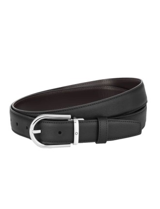 Ceinture réversible Montblanc noire/marron 30 mm avec boucle en fer à cheval » Vente en ligne » Lazzaroni Penne