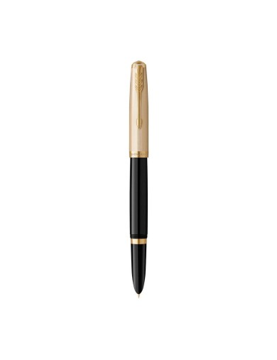 Parker 51 Pluma Estilográfica Deluxe Negra GT 18k - Venta Online - Lazzaroni Plumas