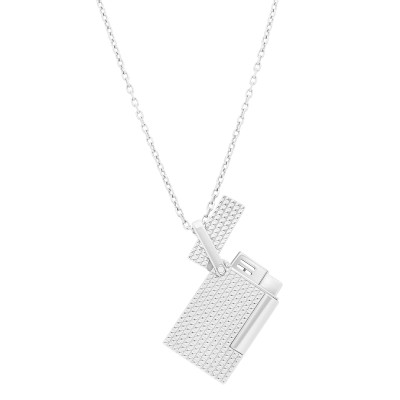 ST Dupont - Lighter Necklace Diamond guilloche Silver