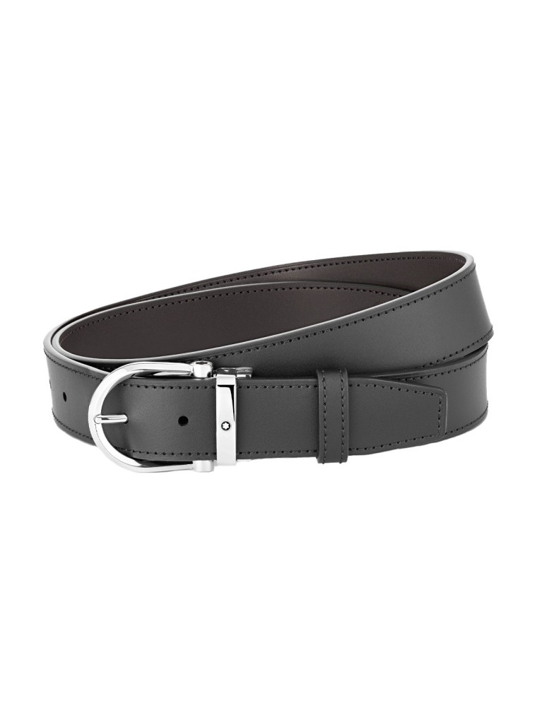 Monblanc Ceinture réversible en cuir noir/marron 35 mm avec boucle en fer à cheval - Vente en ligne - Lazzaroni Stylos