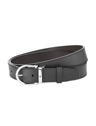 Monblanc Ceinture réversible en cuir noir/marron 35 mm avec boucle en fer à cheval - Vente en ligne - Lazzaroni Stylos