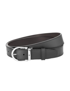 Montblanc Horseshoe buckle black/brown 35 mm reversible leather belt - Online Selling - Lazzaroni Penne