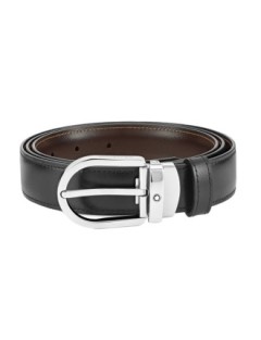 Montblanc Horseshoe buckle black/brown 30 mm reversible leather belt - Online Selling - Lazzaroni Penne