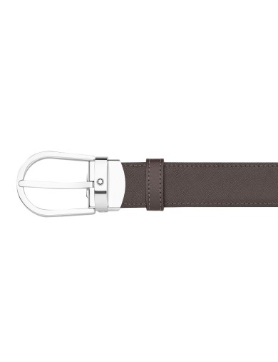 Montblanc Ceinture réversible en cuir noir/marron 30 mm avec boucle en fer à cheval - Vente en ligne - Lazzaroni Stylos